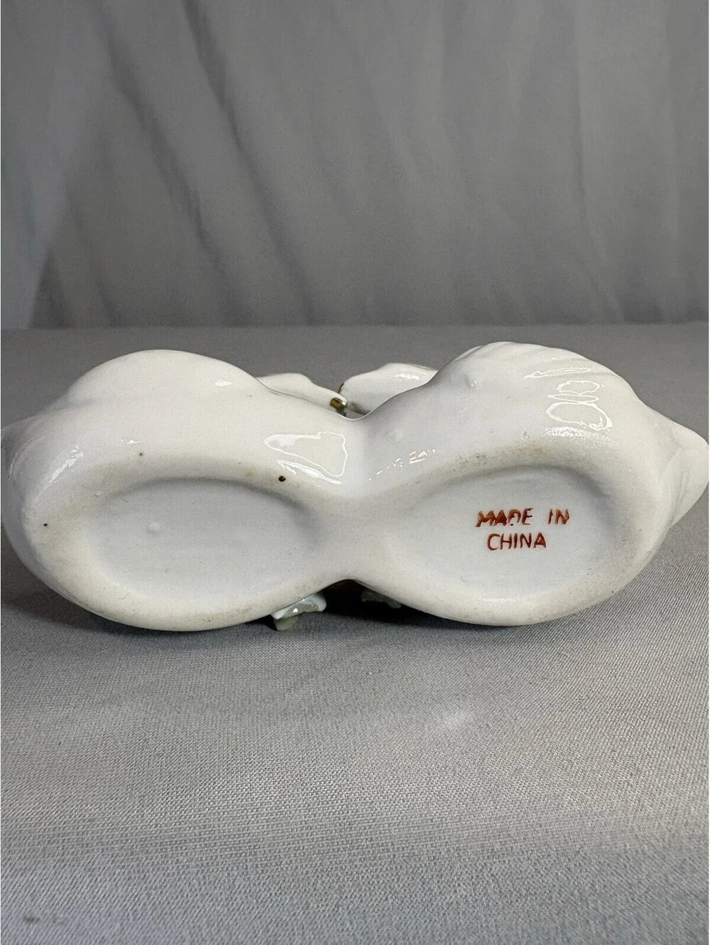 Vintage Double Swan Ceramic Bud Vase Planter Pink Roses Gold Trim Romantic Decor